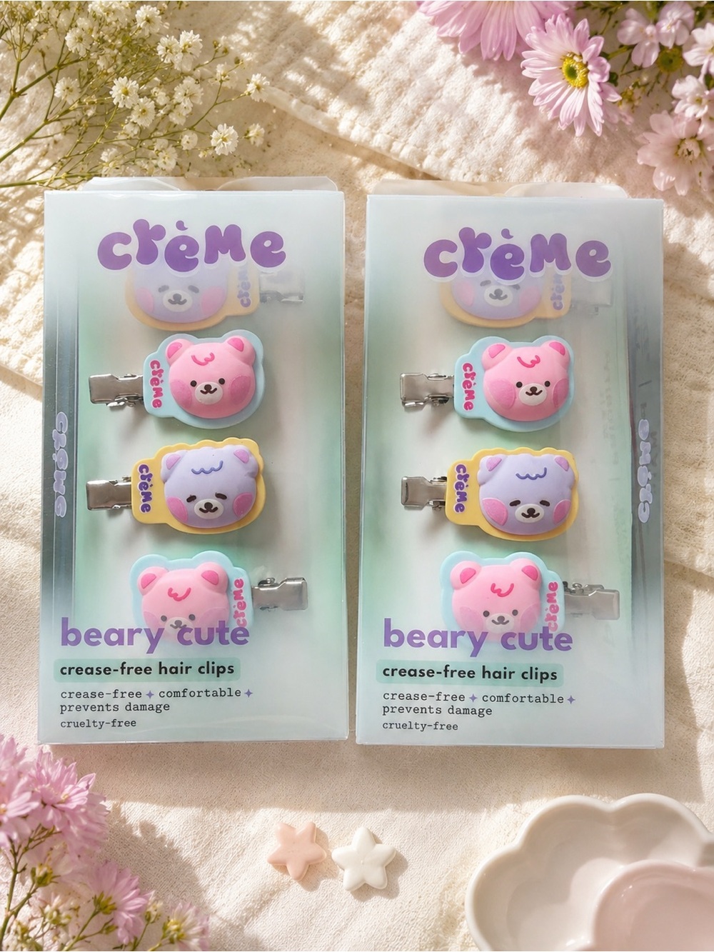 2 packs Creme shop hair clips- prevents damage